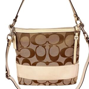 COACH Canvas Monogram Convertible Shoulder/Crossbody Bag